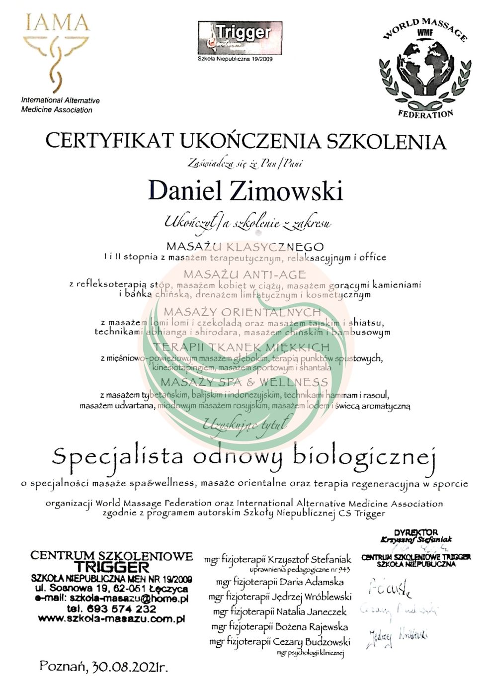 Certyfikat IAMA
